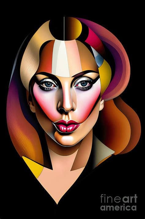 Lady Gaga, Original Vector Artwork 05 Digital Art by RonenN - Fine Art America