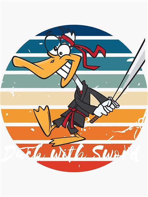 Duck With A Sword Sticker For Sale By Perandordesign Redbubble