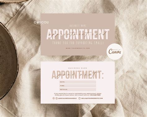 Editable Appointment Reminder Card Template Custom Next Appointment