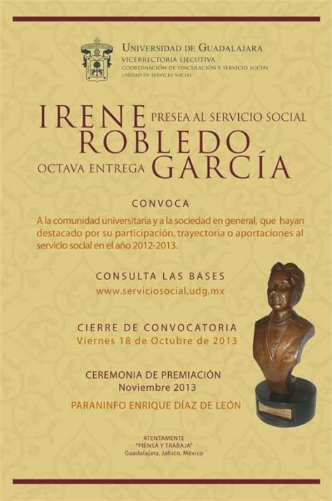 Presea Al Servicio Social Irene Robledo Garc A Centro Universitario