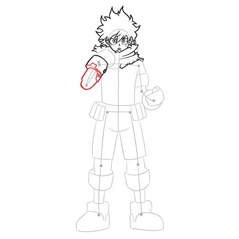 How To Draw Deku In Costume Zeta Sketchok Easy Drawing