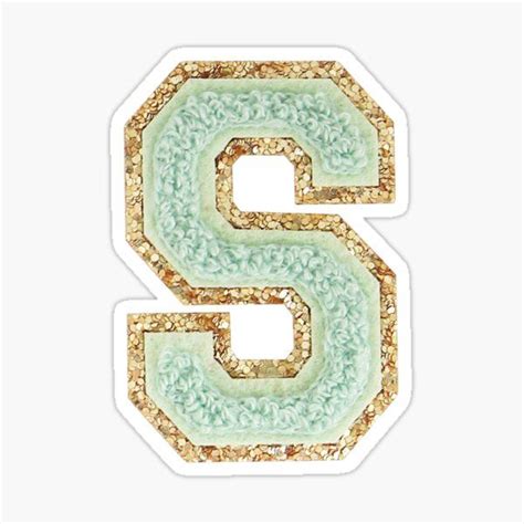 Preppy Mint Varsity Letter S Sticker By Ktp In Varsity Letter