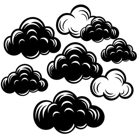 Hand Drawn Clouds Collection Premium AI Generated Vector