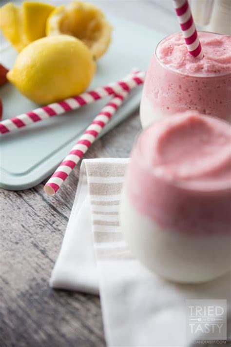 Strawberry Lemonade Layered Smoothie Tried And Tasty