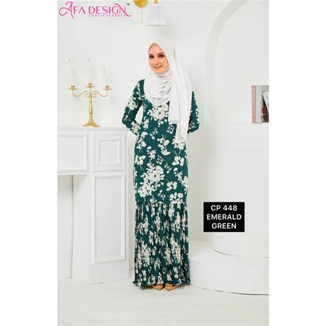 Baju Kurung Moden Kembang Payung Pleated Shopee Malaysia