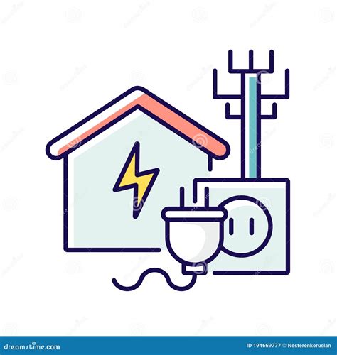 Electricity Connection Rgb Color Icon Stock Vector Illustration Of