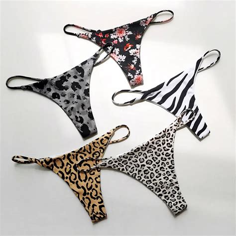 Cotton Leopard G String Women Panties Sexy Briefs Thong Low Waist T Back Bikini Underwear
