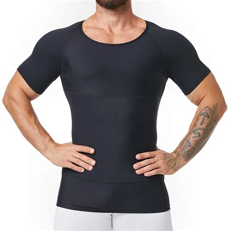 Hide Men Boobs Gynecomastia Compression Shirts Short Sleeve Body Shaper