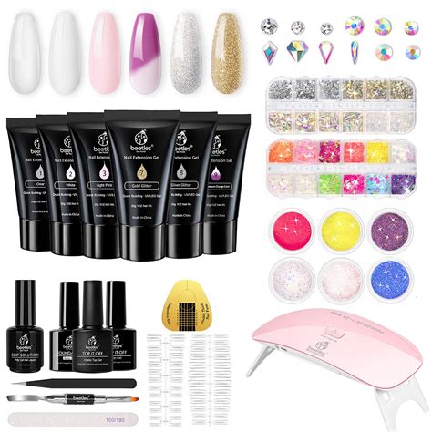 Beetles Poly Extension Gel Nail Kit 6 Colors 30g Gel With Mini Nail