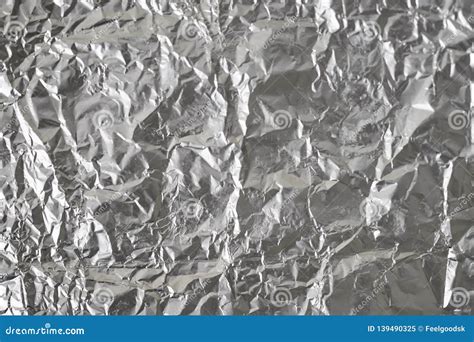 Silver Crumpled Foil Shiny Metal Texture Background Wrapping Paper For