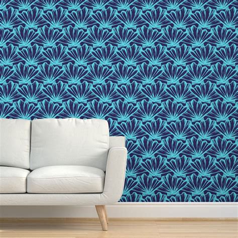 Big blue shells Wallpaper | Removable wallpaper, Peel and stick wallpaper, Prepasted wallpaper