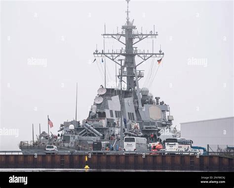 Rostock Germany Nd Mar The Warship Uss Porter Is Moored