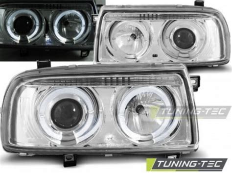 Upgrade Design Angel Eyes Scheinwerfer für VW Vento 92 98 chrom Ihr