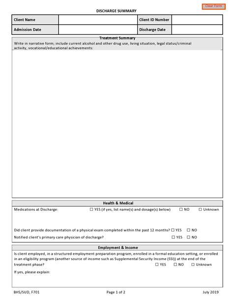 30 Hospital Discharge Summary Templates And Examples