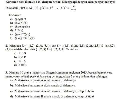 Kerjakan Soal Di Bawah Ini Dengan Benar Studyx