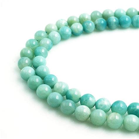 BRCBeads Natural Blue Green Amazonite Gemstone Smooth Round Loose Beads