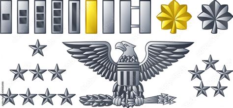 Army Military Officer Insignia Ranks Stock Illustration | Adobe Stock