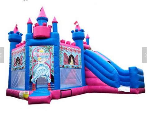 Princess Inflatable Bounce House Combo Jumpy House With Slide Oem Service