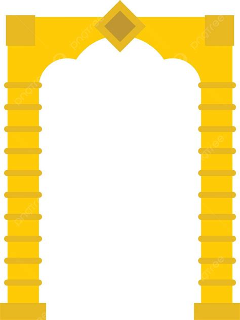 Yellow Arch Iconflat Style Concept Architecture Spiritual Vector