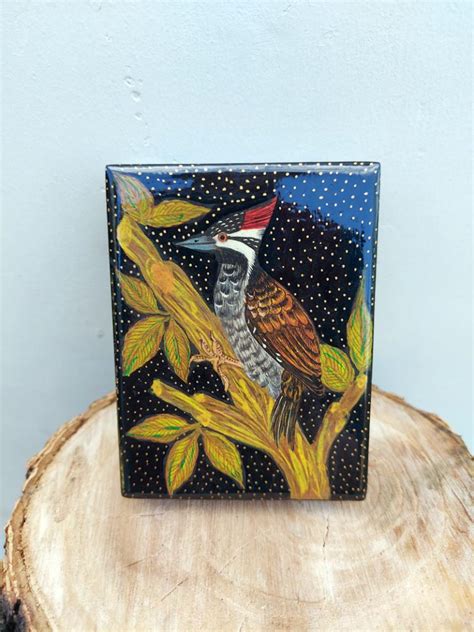 Handmade Beautiful Bird Paper Mache Box Gyawun