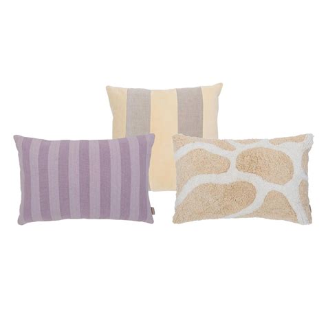 By Fonq Sierkussen Set Van Linen Stripe Stripe Flora Kopen