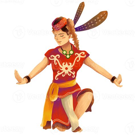 Kalimantan Gong Dance Traditional Dance Dayak Png Transparent Images