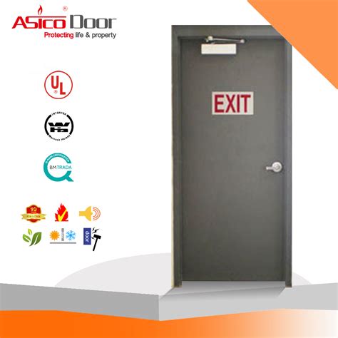 Emergency Exit Fire Rated Corridor Steel Door Ul Fire Door And Astm