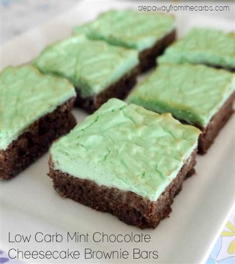 Low Carb Mint Chocolate Cheesecake Brownie Bars Recipe Low Carb Brownies Low Carb Recipes