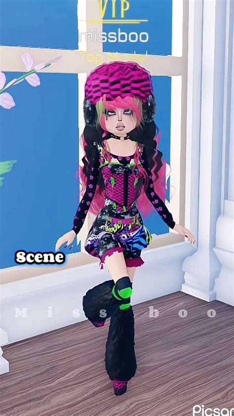 Funky Fashion In 2024 Dress To Impress Scene Dress Scene Outfit
