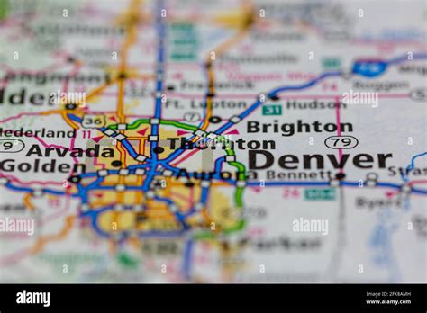 Thornton Colorado USA shown on a Geography map or road map Stock Photo - Alamy