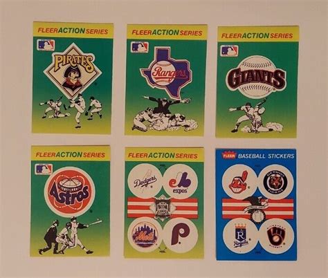 1990 FLEER ACTION SERIES BASEBALL CARDS TEAM STICKERS YOU CHOOSE MLB