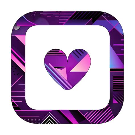 Image Icon Square Heart 80s Style Background Tech Premium Ai
