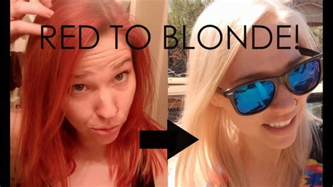 How To Go From Red To Blonde Hair Transformation Part 3 Youtube