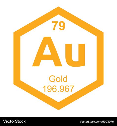 Periodic Table Gold Royalty Free Vector Image Vectorstock