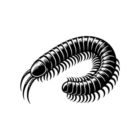 Millipede Silhouette Vector Illustration Premium Ai Generated Vector