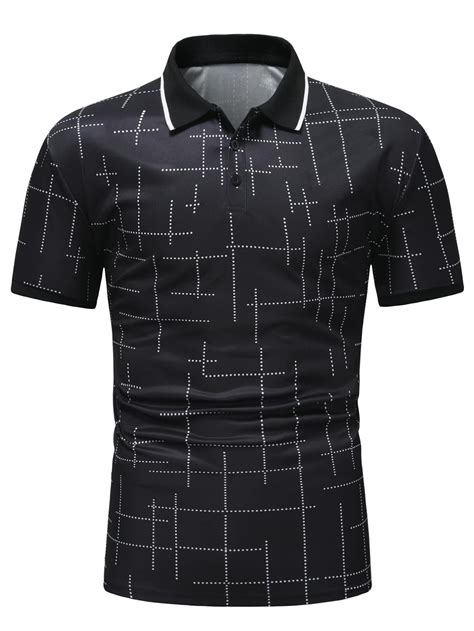 Extended Sizes Men Allover Print Polo Shirt Printed Polo Shirts