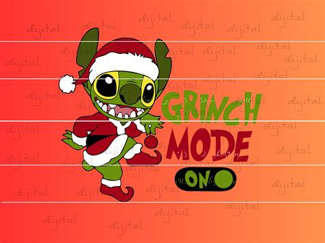 Santa Stitch Christmas Mode On Svg Png Layered Xmas Stitch Svg Holiday Stitch Png Svg Files