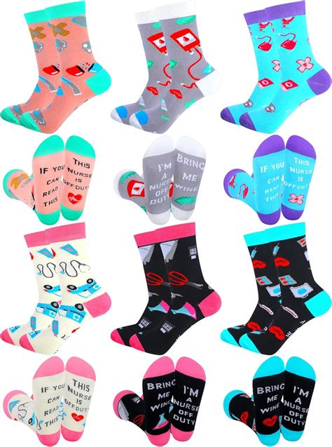 Amazon Hoolerry Pairs Nurse Socks Women Nursing Gifts Funny