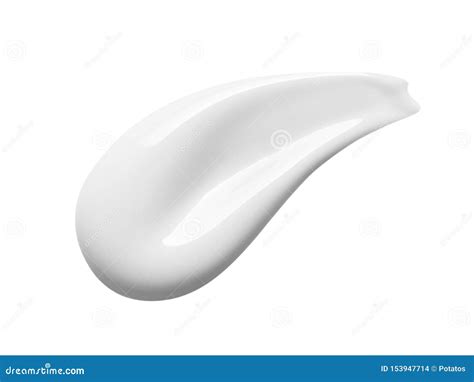 White Cosmetic Cream Texture Lotion Smear Isolated On White Background