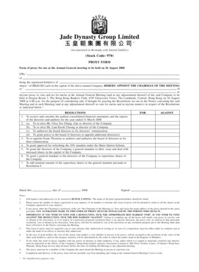 Fillable Online Proxy Form For Use At The Annual General Meeting To Be