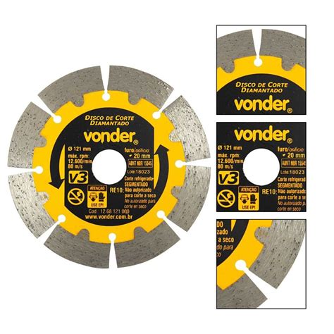 Disco De Corte Diamantado 121 Mm Segmentado V3 VONDER VONDER