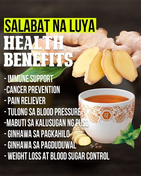 Health Benefits Of Salabat Na Luya Ginger Tea Natural Health Remedies Health Health Benefits