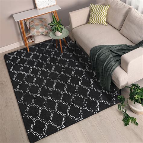 Chicrug Shag Geometric 4x6 Area Rug For Living Room Large Modern