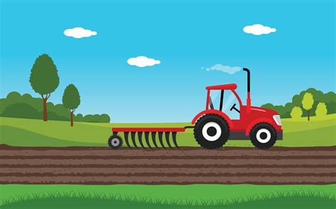 Agriculture And Farming Agribusiness Tracktor Rural Landscape Design