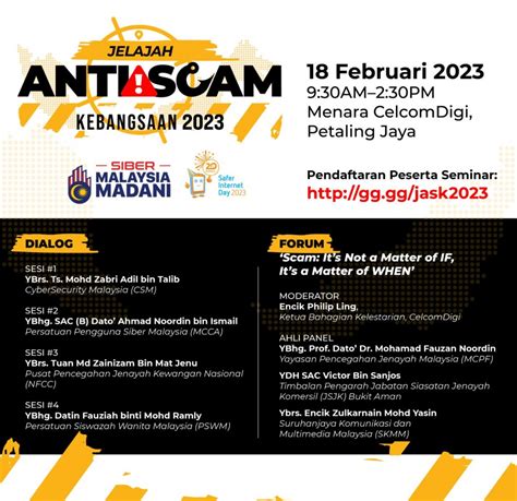 Seminar Jelajah Anti Scam Kebangsaan 2023 MCCA Membina Harapan