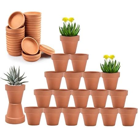 Amazon 3 Inch Mini Terracotta Pots And Terracotta Saucer 32pcs