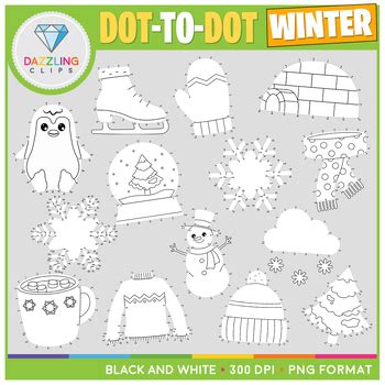 Dot To Dot Seasons Clipart Growing Bundle By Dazzling Clips Tpt