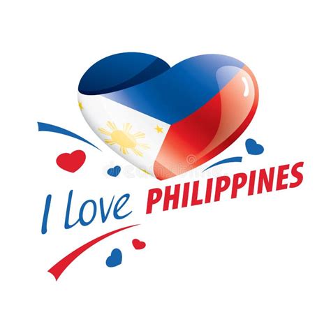 National Flag Of The Philippines In The Shape Of A Heart And The