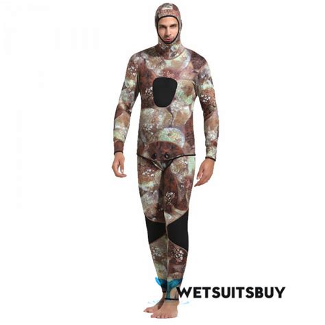 Mm Scr Neoprene Men S Warm Pcs Hooded Wetsuit Camouflage Anti Scratch