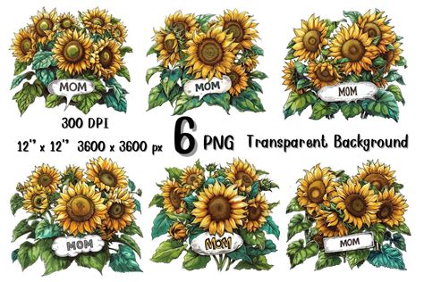 MOM Sunflowers PNG Flowers Mothers Day Graphic By MP Digital Art